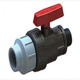 Кран шаровий ПВХ  20 х 1/2